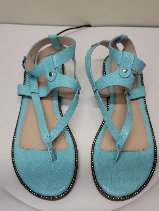 JOURNEE TURQUOISE NEW IN BOX T-POST SANDAL SZ 7 - Picture 6 of 12
